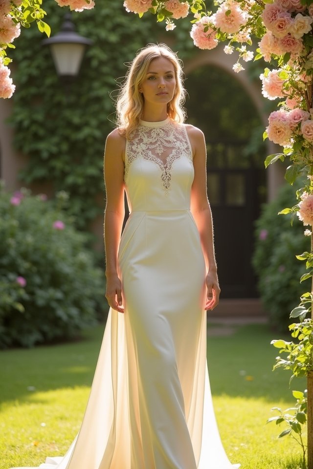 sophisticated high neck dress