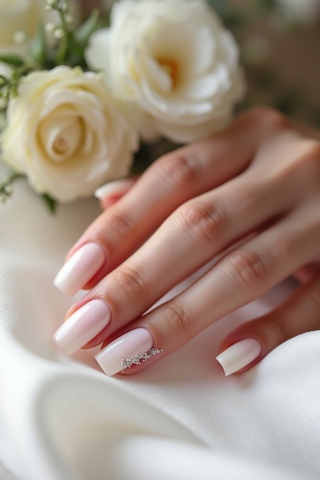 sparkling bridal nail accents