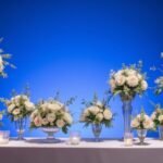 stunning blue wedding centerpieces