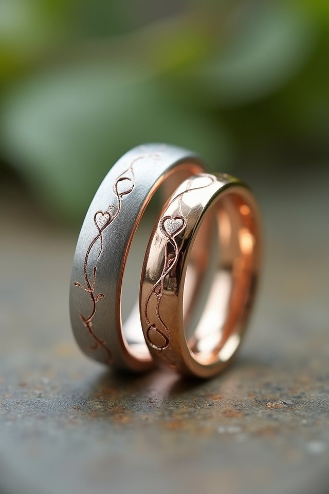 stunning two tone wedding rings