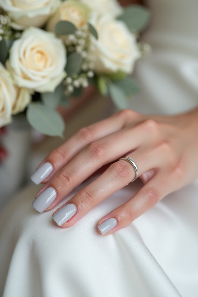 subtle gray nail elegance