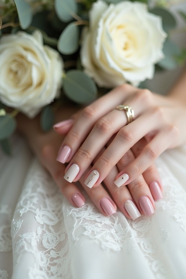 timeless matte wedding nails