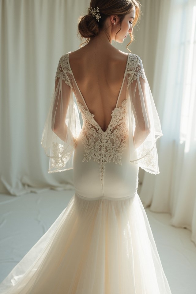 tulle lace long sleeve elegance