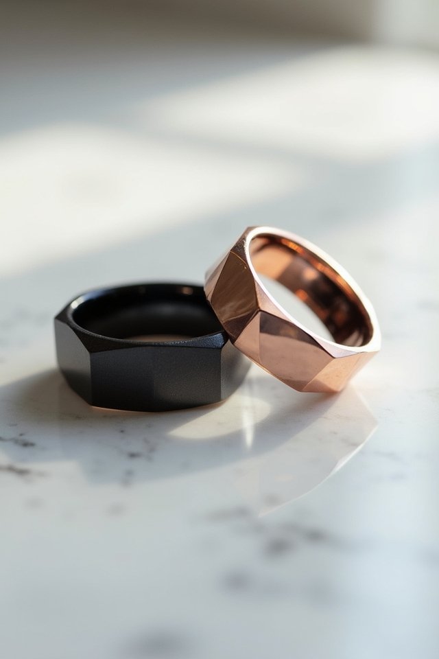 unique geometric wedding rings