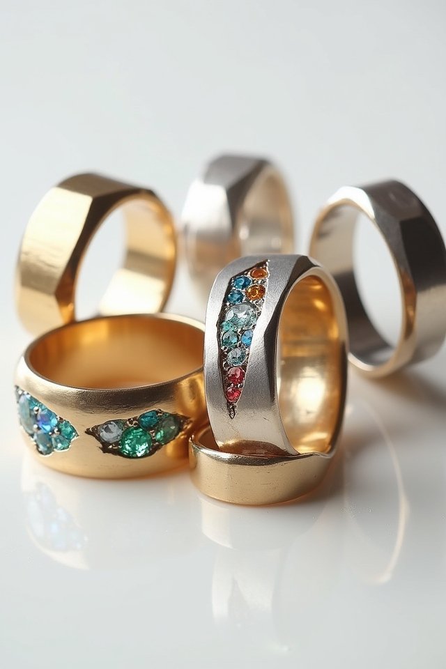 unique geometric wedding rings