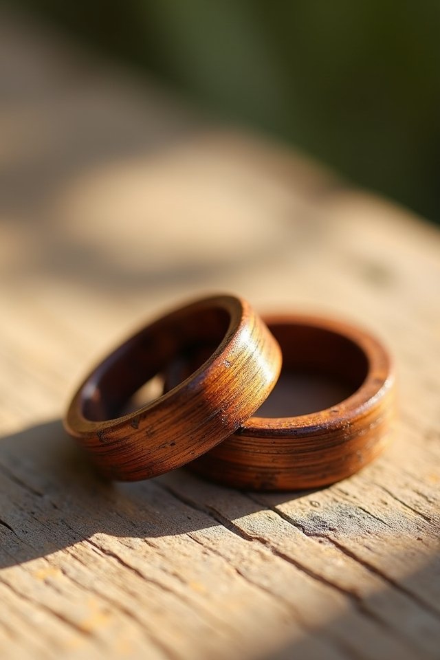 unique handcrafted wooden rings