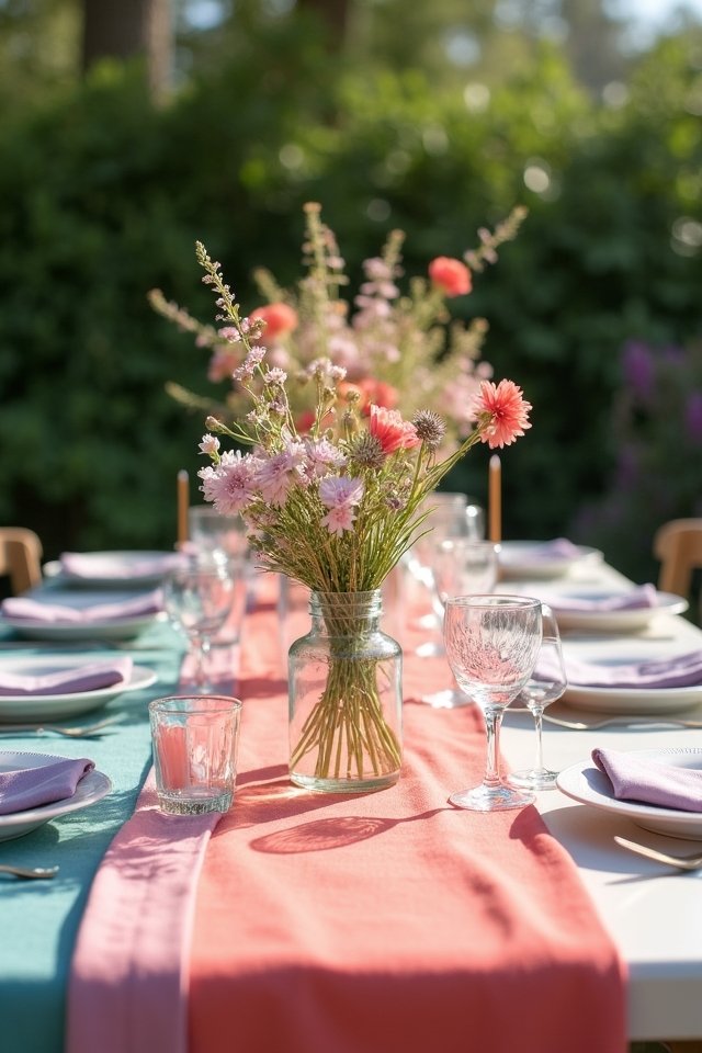 vibrant fabric table runners
