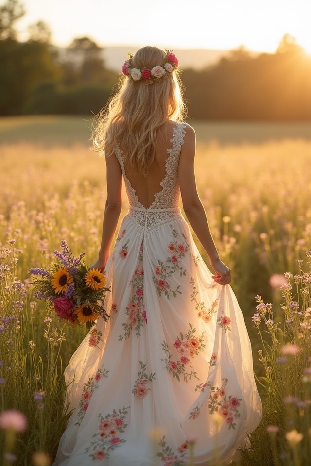 vibrant floral wedding embroidery