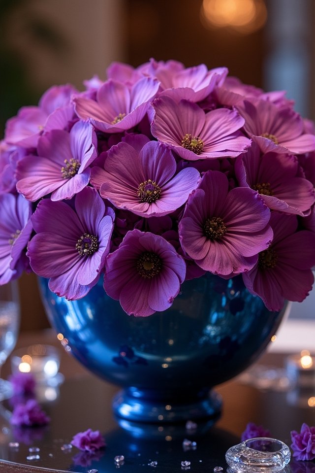 vibrant fuchsia indigo arrangements