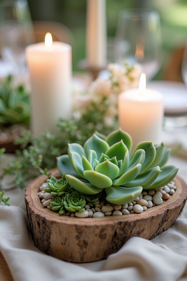 vibrant succulent centerpiece designs