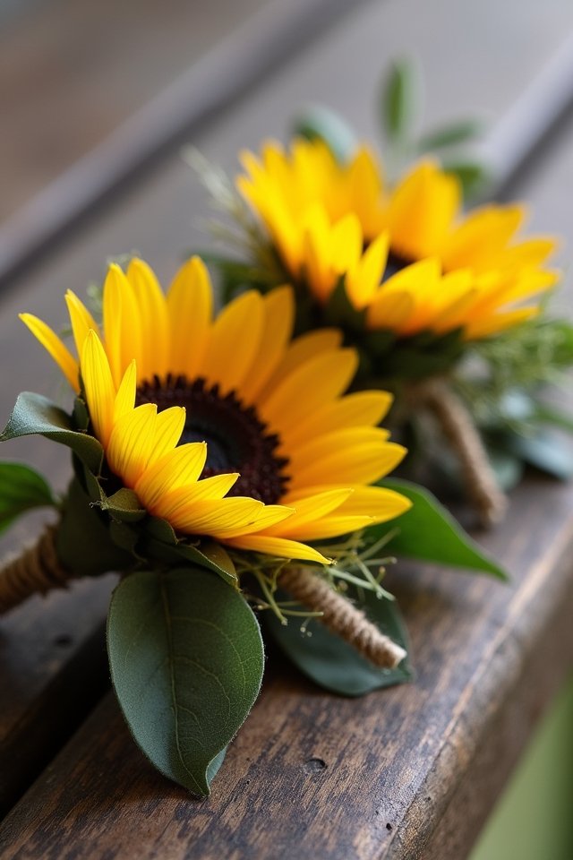 vibrant sunflower wedding arrangements