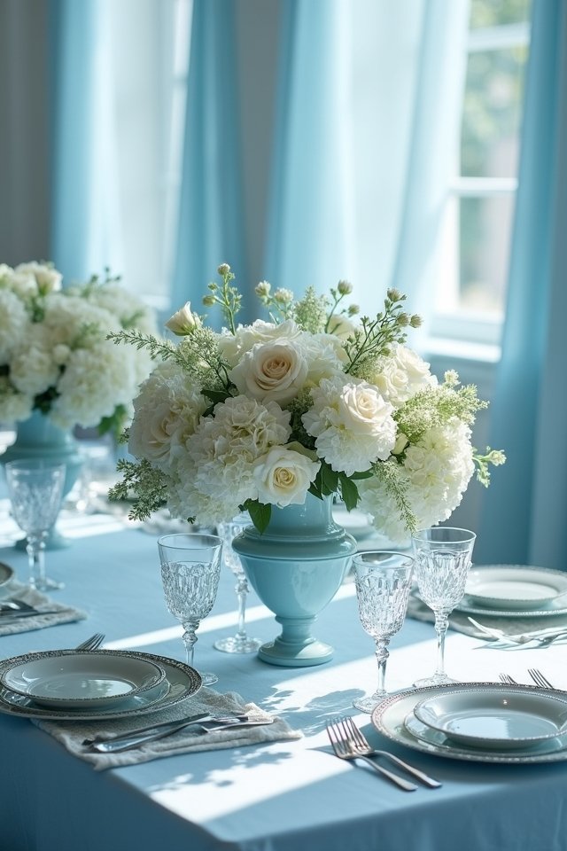 vintage sky blue florals