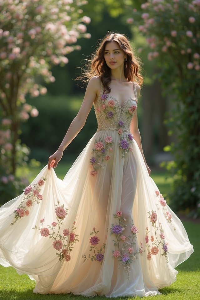 whimsical floral wedding embroidery