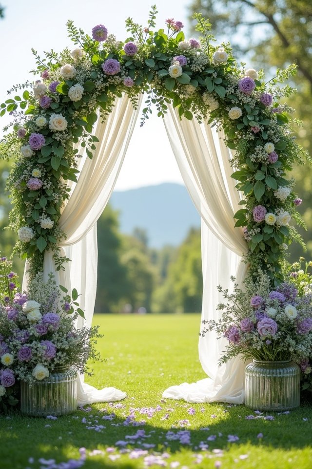 whimsical wedding ceremony backdrop