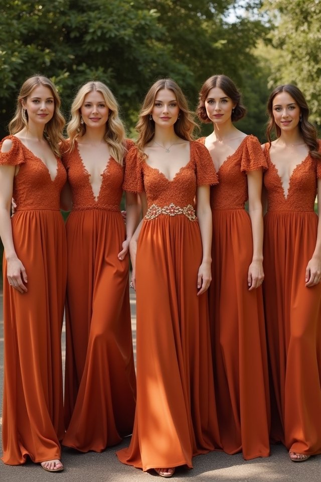 a line burnt orange elegance