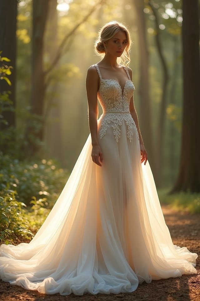 a line fairytale wedding dress