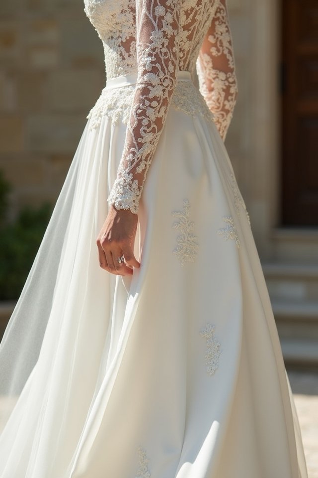 a line lace sleeve dress