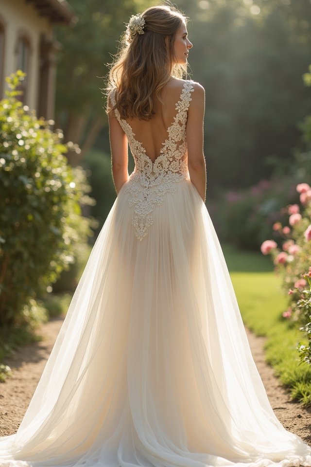 a line lace tulle elegance
