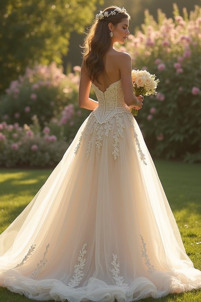 a line lace wedding dress