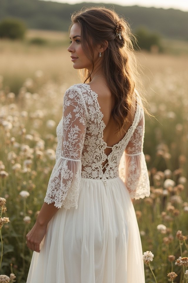 a line lace wedding elegance