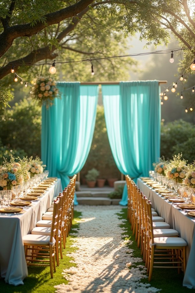 aqua and gold elegance