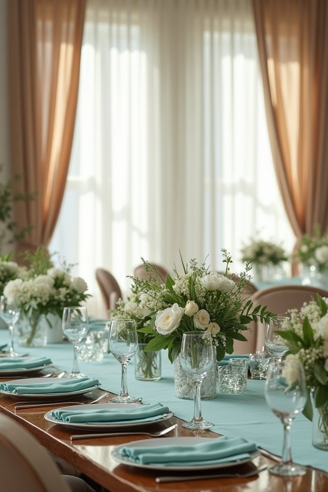 aqua and taupe elegance