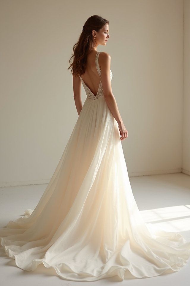 artistic asymmetrical bridal gown