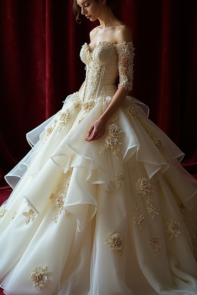 artistic bridal dress embellishments