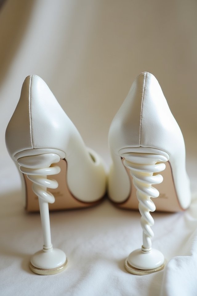 artistic spiral block heels