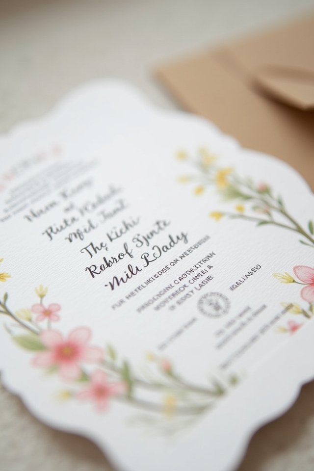 artistic watercolor wedding invitations