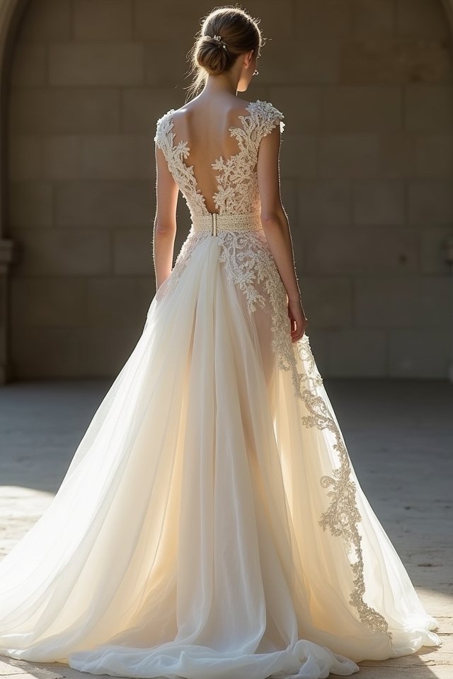 asymmetric bridal gown elegance