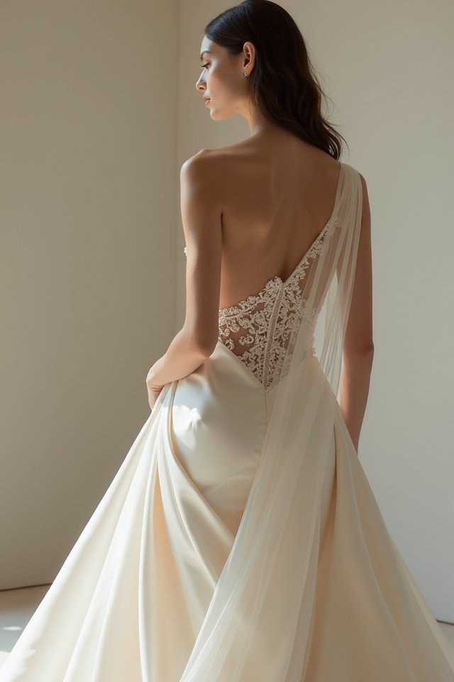 asymmetrical bridal elegance showcased
