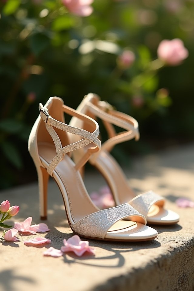 asymmetrical strap statement heels