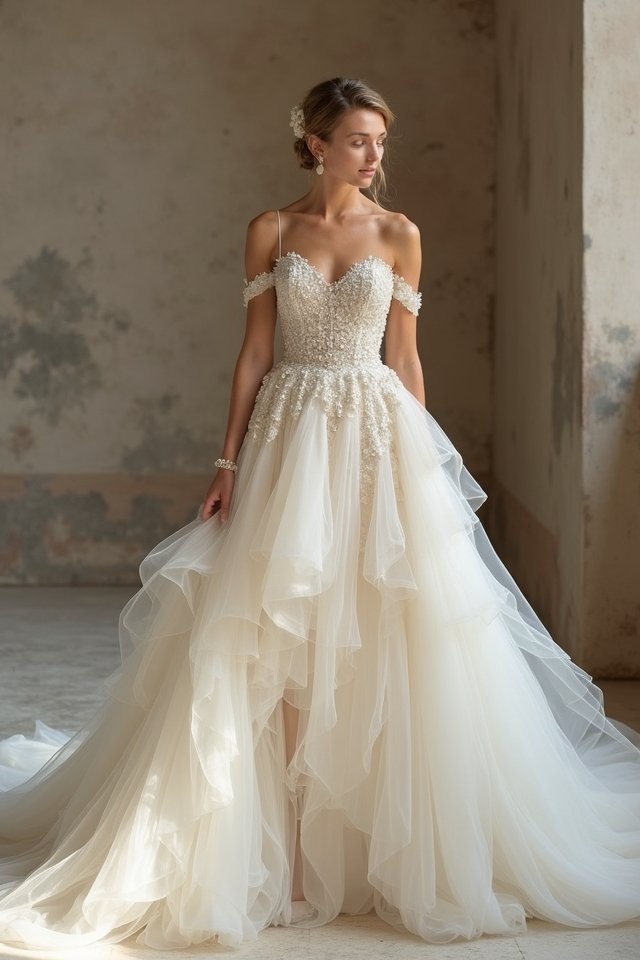 asymmetrical wedding dress elegance