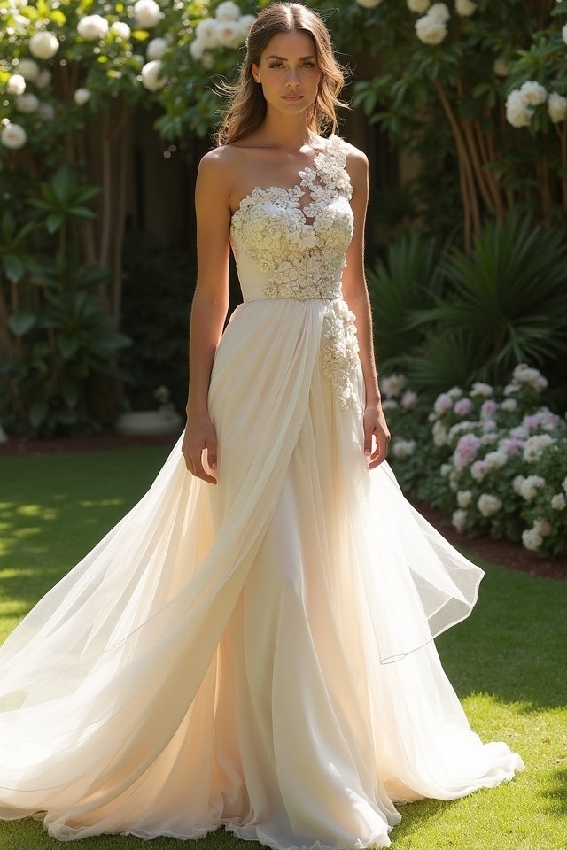 asymmetrical wedding dress styles