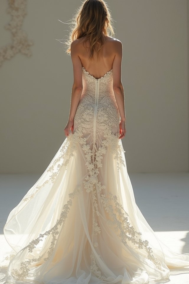 asymmetrical wedding gown elegance