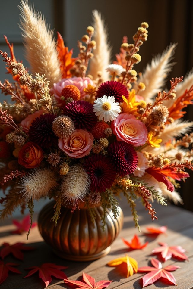 autumn bouquet with thistles
