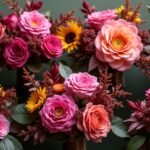 autumn bouquets with pink