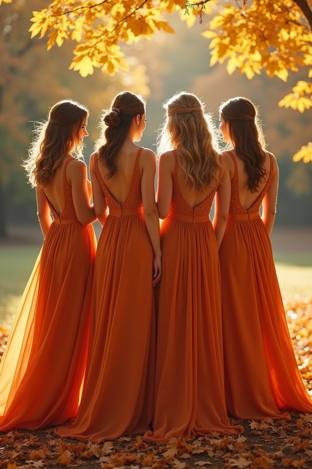 autumn bridesmaids maxi dress