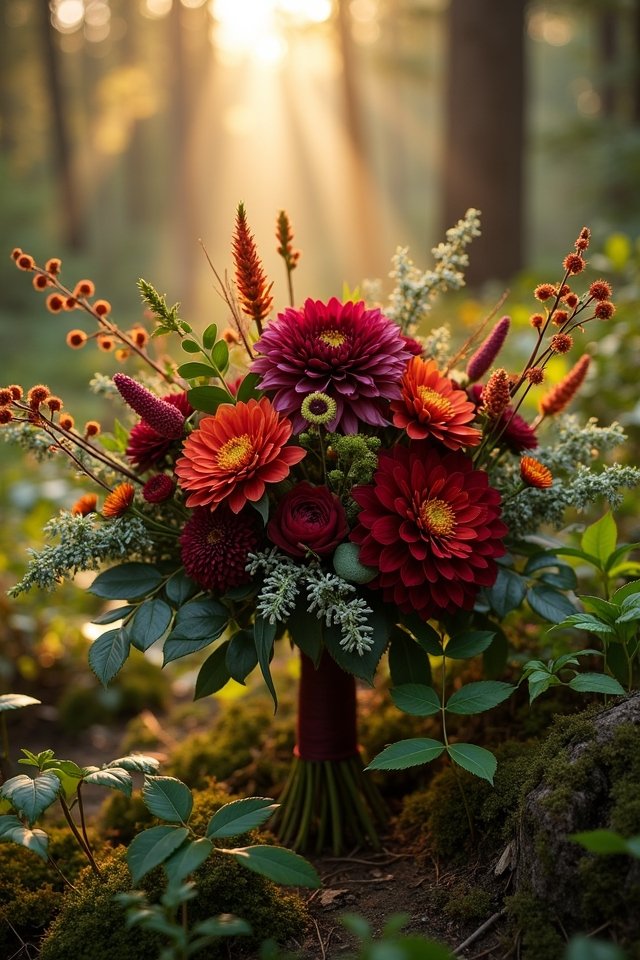 autumn forest wedding bouquet