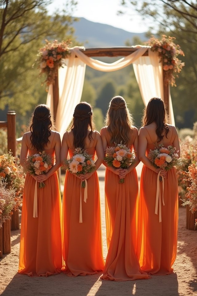 autumn inspired bridesmaids elegance
