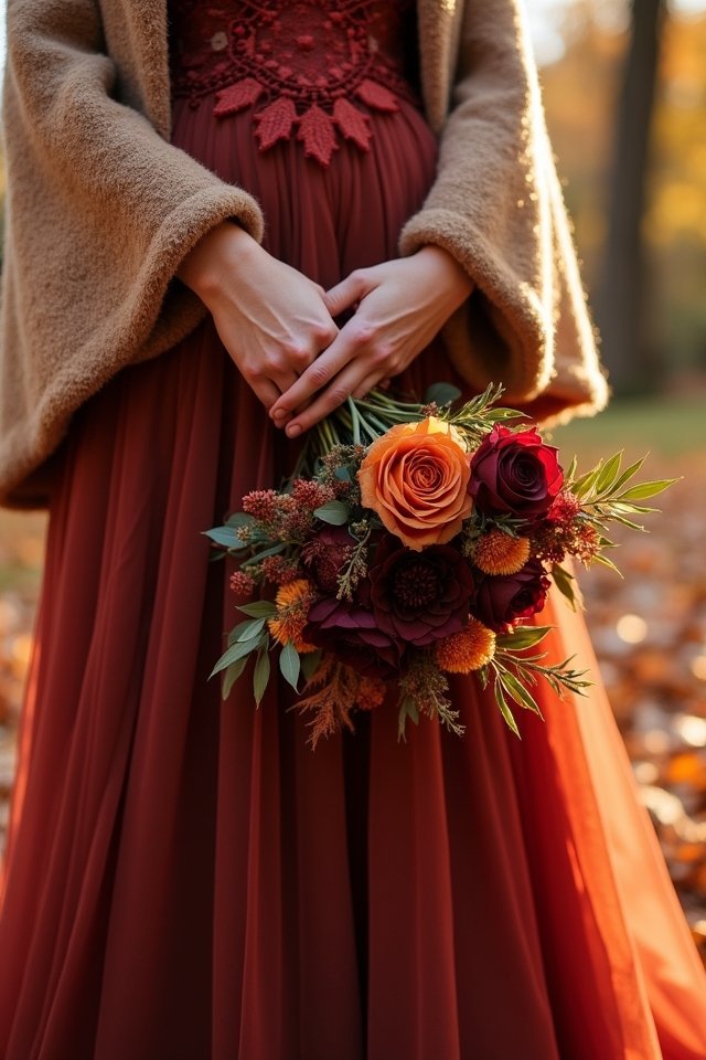 autumn inspired wedding attire