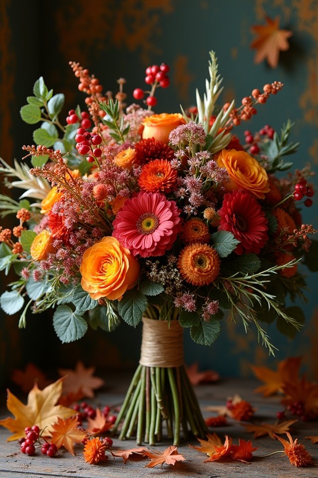 autumn leaves and berries