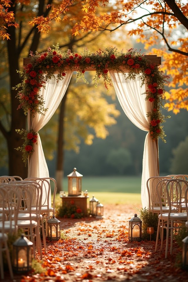 autumn leaves intimate ceremony