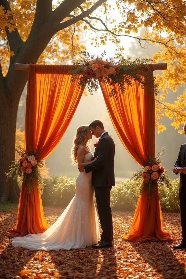 autumn leaves wedding backdrop
