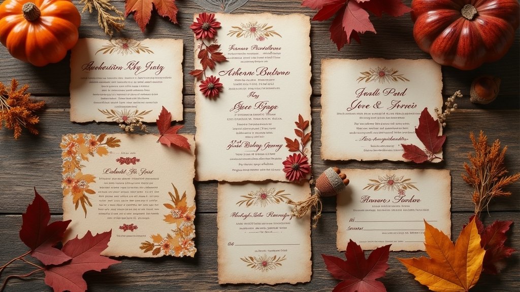 autumn themed wedding invitations