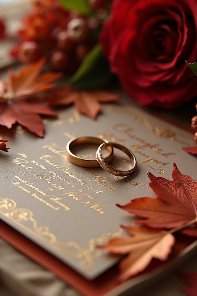 autumn themed wedding invitations