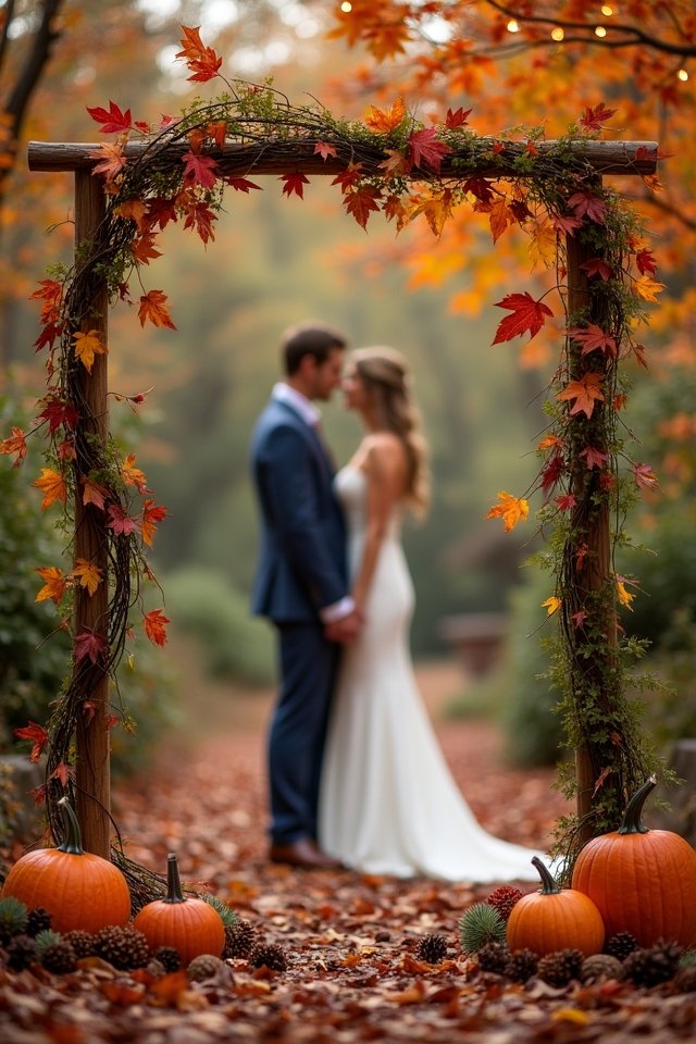 autumn wedding fairy lights