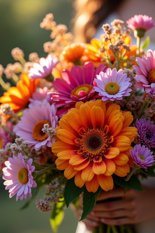 autumn zinnias and asters