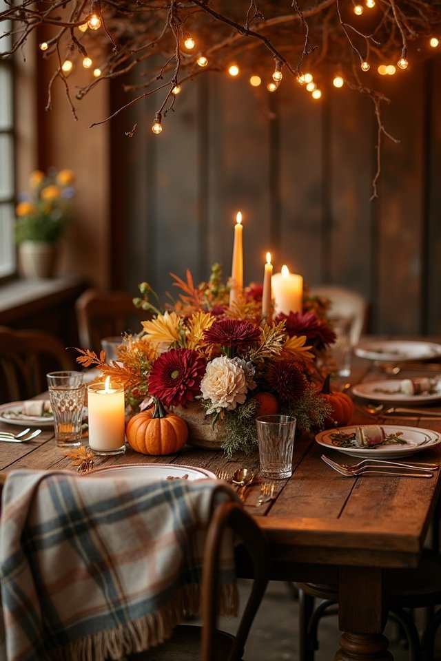 autumnal wedding table decor